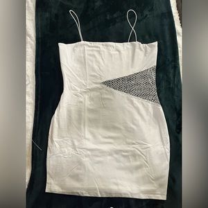 Side Sequined REVOLVE White Bridal Mini Dress